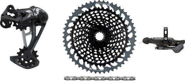 SRAM X01 Eagle 1x12-speed Upgrade Kit with Cassette - black - X01 silver/SRAM XD/14 teeth/SRAM XD/10-52/none/none/without