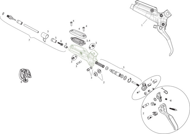 SRAM Piezas de repuesto palancas de frenos Guide RS (A1) (2015) - 1/negro