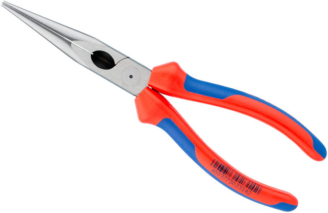 Knipex Flat Round Nose Pliers with Cutting Edge - red-silver/universal
