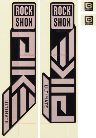 RockShox Set d'Autocollants Decal Kit pour Pike Ultimate àpd Modèle 2023 - gloss black-matte copper foil