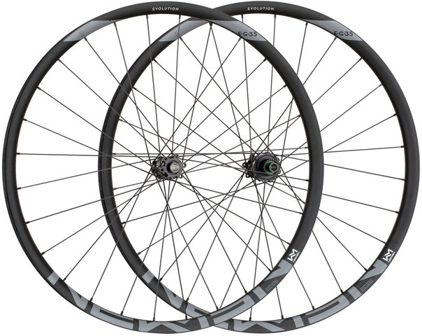 NEWMEN Juego de ruedas Evolution SL E.G.35 FADE Boost Disc 6 agujeros 29" - black-black/Juego 29" (RD 15x110 Boost + RT 12x148 Boost) Shimano Micro Spline