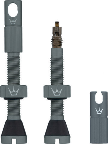 Peaty's Holeshot Fast Flow tubeless valves - slate | Presta Valve (SV) | 42 mm