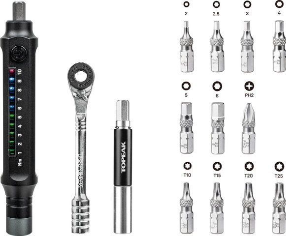 Topeak E-TorqBar Werkzeugset mit 1-10 Nm Drehmomentschlüssel - universal/1 - 10 Nm