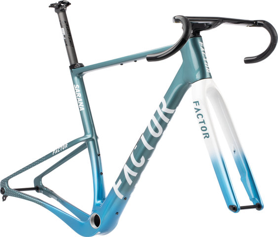 Factor SARANA Cyan Blue T47a Shimano Gravel Carbon 28" Rahmenkit - cyan blue | 28" | L | 51 mm