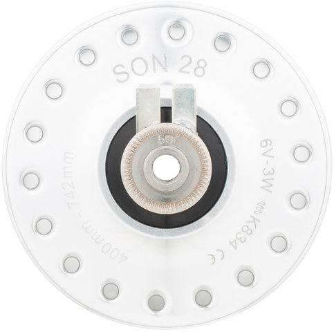 SON 28 6-Bolt Disc Hub Dynamo - silver-anodised/36 hole