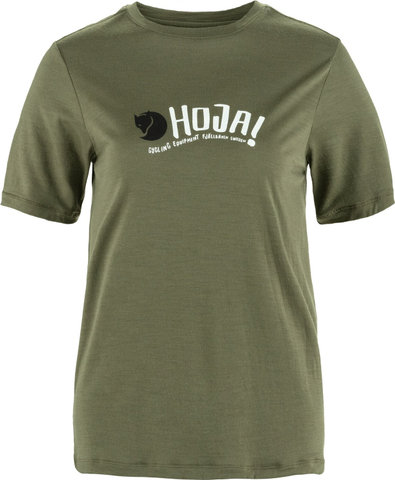 Fjällräven T-shirt Hoja Wool pour Dames - laurel green | L