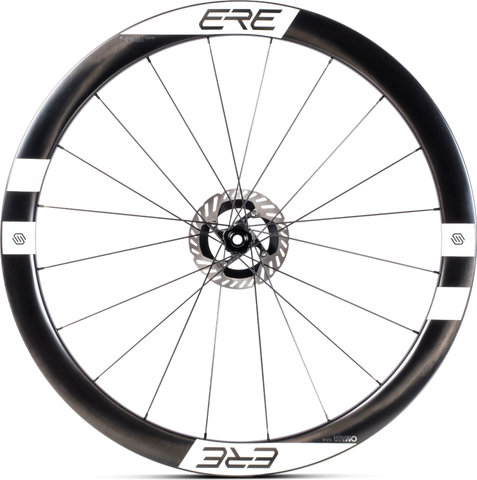 ERE Research Omnia II CLR45 Carbon Disc Center Lock 28" Laufradsatz - black white | Non Boost | 142 mm | 100 mm | 28" | Non Boost | Shimano Road