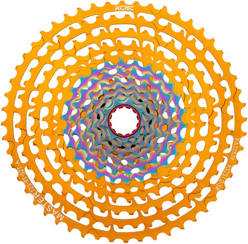 KCNC MTB 12-speed Cassette - oilslick-orange/9-52