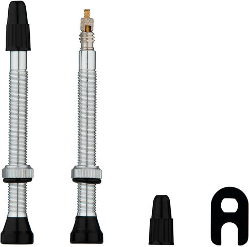 Válvula tubeless en set de 2 - plata/SV 60 mm