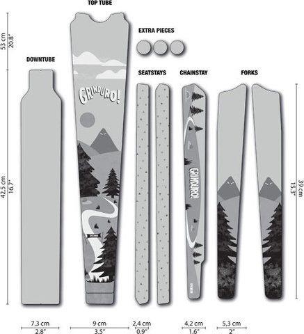 DYEDBRO Set de lámina protectora de cuadros gravel - Grinduro black