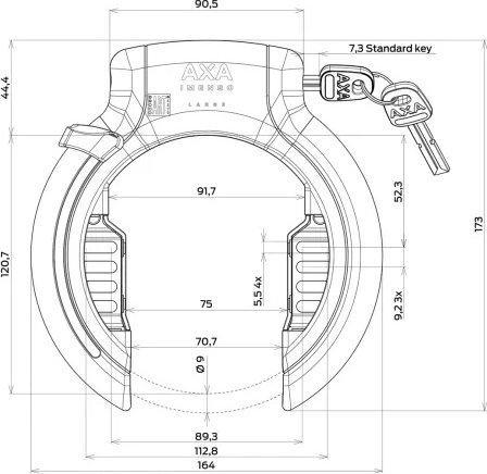 Axa Imenso Large Frame Lock - black