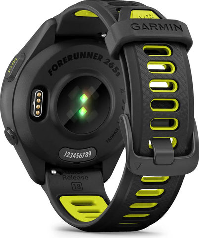 Garmin Forerunner 265S Smartwatch mit Schnellwechsel-Silikon-Armband 18 mm - schwarz