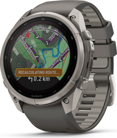 Garmin fēnix 9 Pro – inReach Solar 51 mm Titan Multisport-Smartwatch - kieselgrau-titan