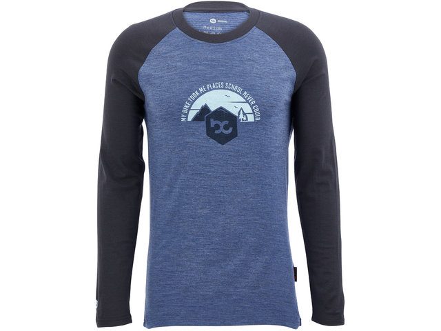 Merino L/S Bike Shirt - grey-blue melange-charcoal black/M