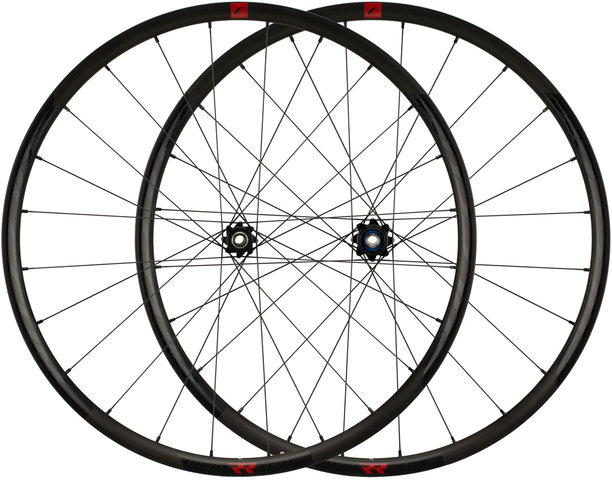 Rapid Red 5 DB Disc Center Lock 28" Wheelset - black/28" set (front 12x100 + rear 12x142) Shimano