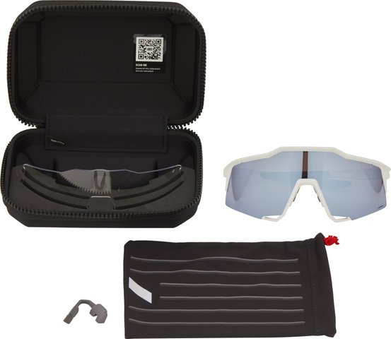 100% Lunettes de Sport Speedcraft Hiper - matte white/hiper blue multilayer mirror