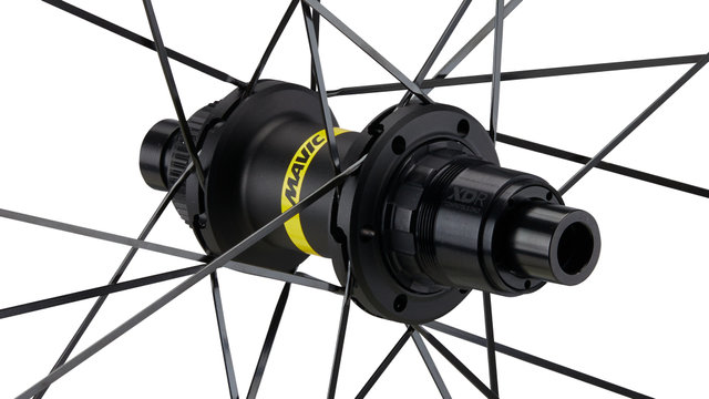 Mavic Cosmic SL 65 Disc Center Lock Carbon Laufradsatz - schwarz/28" Satz (VR 12x100 + HR 12x142) SRAM XDR