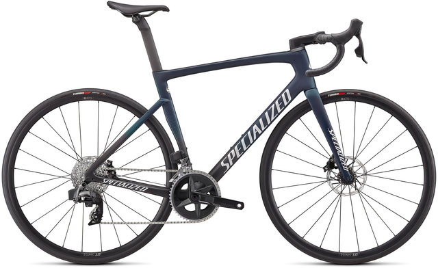 Tarmac SL7 Comp SRAM Rival eTap AXS Disc Carbon Road Bike - satin teal tint-black-light silver/54 cm