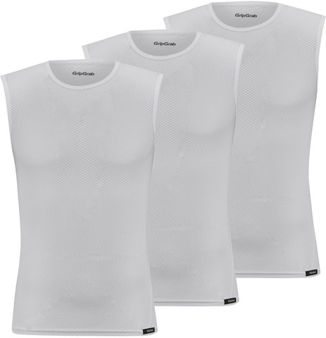 GripGrab Maillot de Corps Ultralight Sleeveless Mesh Base Layer - Pack de 3 - blanc/M