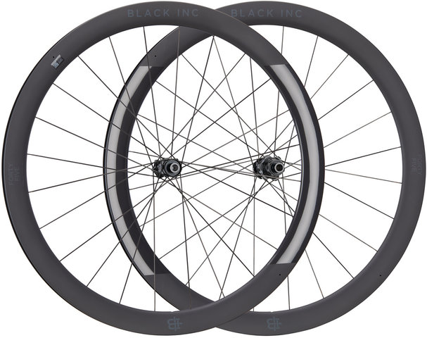 Black Inc Juego de ruedas Forty Five Disc Center Lock Carbon 28" - black/Juego 28" (RD 12x100 + RT 12x142) SRAM XDR