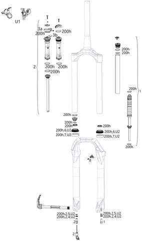 RockShox Pièces Détachées Judy Silver TK (A1-A3 / 2018-2021) - U2/universal