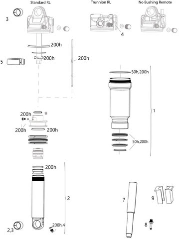 RockShox Piezas de repuesto SIDLuxe (A1 / 2021) - 50 h/universal