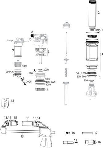 RockShox Pièces Détachées Super Deluxe Thru Shaft (C1 / 2021) - 5/universal