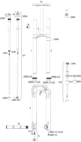 RockShox Piezas de repuesto BoXXer (C1 / 2019) - U1/universal