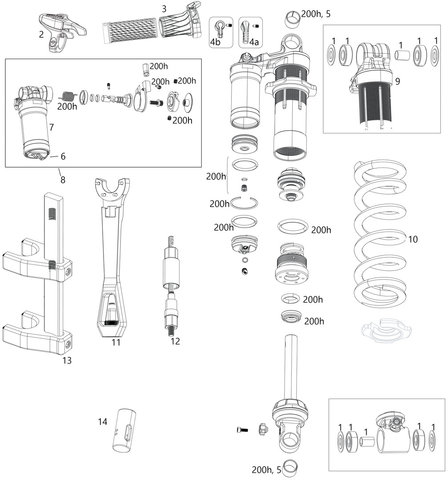 RockShox Super Deluxe Coil Spare Parts (A1-A2 / 2018-2020) - 5/universal