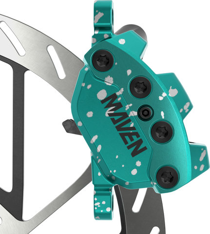 SRAM Maven Ultimate Stealth Expert Kit f+r Set Disc Brake - black-teal splatter/Flip-Flop (non-side-specific)/Set