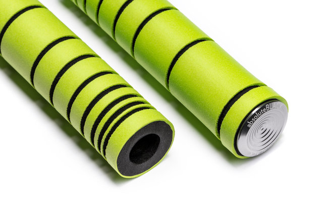absoluteBLACK Puños de manillar Premium Silicone Dual Density Enduro - lime green | 130 mm