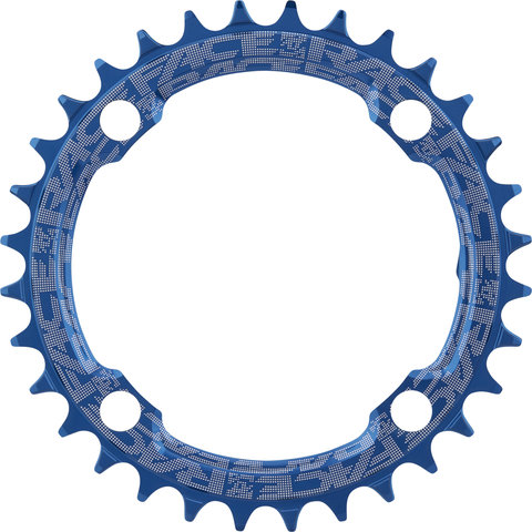 Race Face Narrow Wide Kettenblatt, 4-Arm, 104 mm Lochkreis, 10-/11-/12-fach - blue/32 Zähne