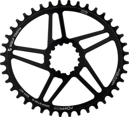 Wolf Tooth Components Elliptical Direct Mount Flattop Chainring for SRAM Cyclocross / Road - black/40 tooth