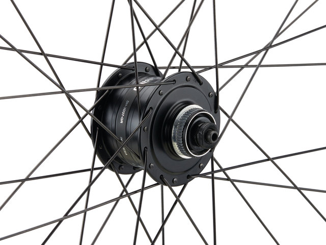 bc basic Urban Deore Disc Center Lock DT Swiss 533D 28" Laufrad - schwarz/28" VR 9x100 Dynamo