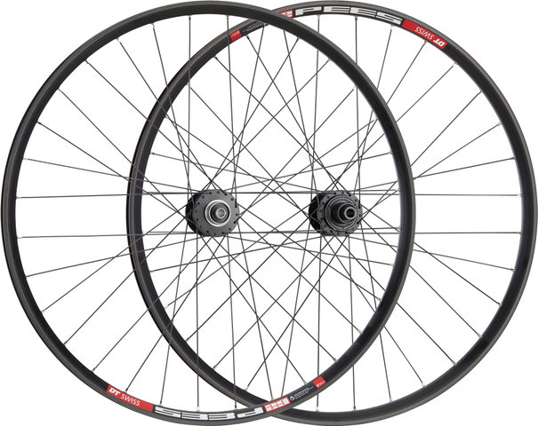 bc basic Set de Roues Urban Deore Disc Center Lock DT Swiss 533D 28" - noir/set de 28" (avant 12x100 dynamo + arrière 12x142) Shimano Micro Spline