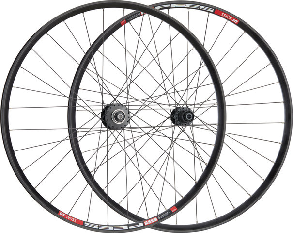 bc basic Urban Deore Disc Center Lock DT Swiss 533D 28" Laufradsatz - schwarz/28" Satz (VR 12x100 Dynamo + HR 12x142) Shimano