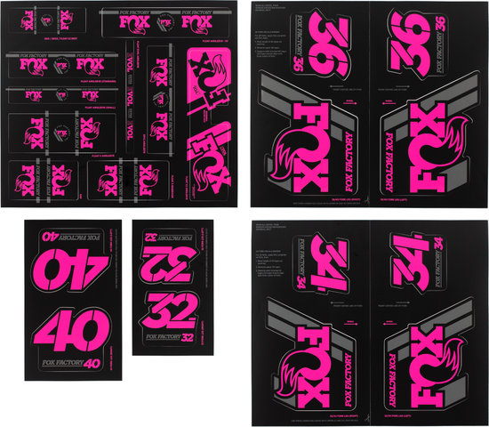 Fox Racing Shox Heritage Fork and Shock Decal Kit Aufklebersatz bis Modell 2020 - pink/universal