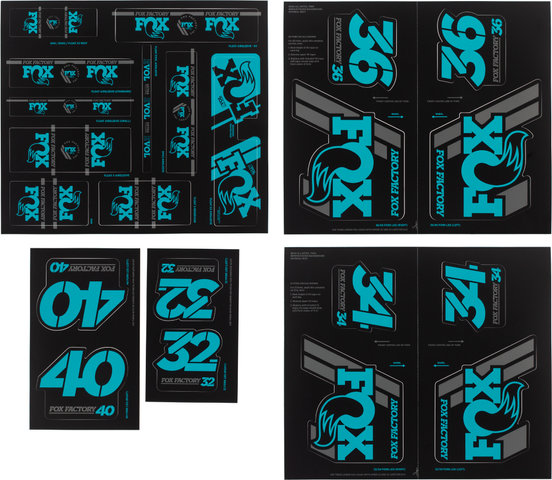 Fox Racing Shox Heritage Fork and Shock Decal Kit up to Model 2020 - turquoise/universal