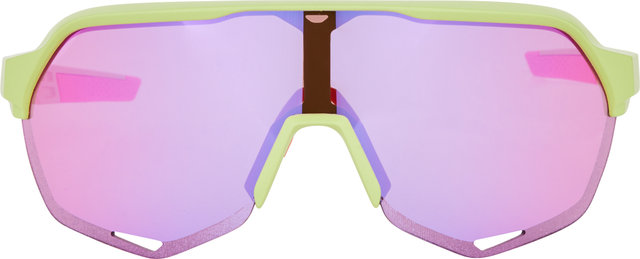 100% S2 Mirror Sports Glasses - 2021 Model - washed out neon yellow/purple multilayer mirror