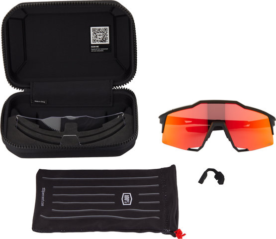 100% Speedcraft Hiper Sportbrille - Auslaufmodell - soft tact black/hiper red multilayer mirror