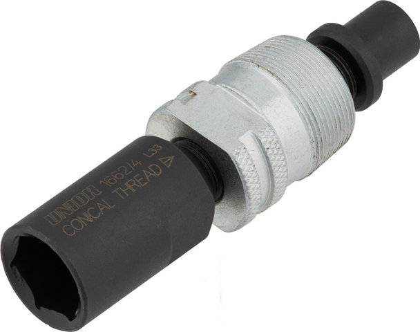 Unior Bike Tools Extracteur de Pédalier avec Filetage Conique 1662/4 pour Octalink/ISIS - black-silver
