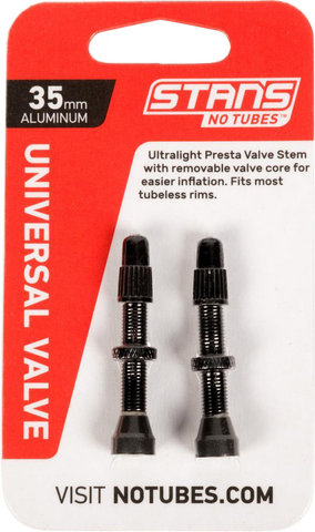 NoTubes Válvula tubeless Sclaverand Aluminio - 2 piezas - negro/SV 35 mm