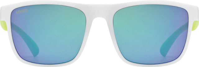 uvex rookie glasses - matte white-lime | mirror green
