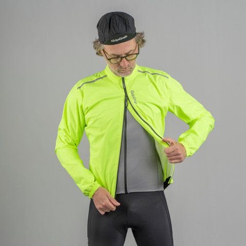 GripGrab RIDE chaqueta impermeable ligera de lluvia - yellow hi-vis | S