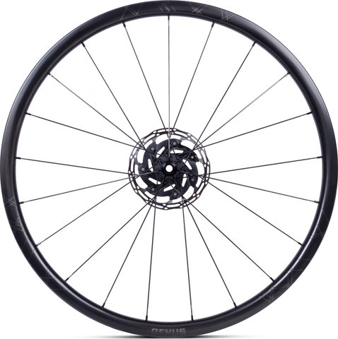 ERE Research Juego de ruedas Genus II SL30 Aero Carbon Disc Center Lock 28" - black-black/Shimano carretera/100 mm/142 mm/28"/Non Boost/Non Boost