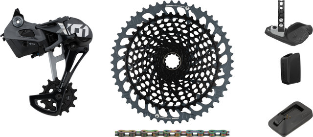 SRAM Kit de Mise à Niveau X01 Eagle AXS 1x12 vitesses avec Cassette - black - XX1 rainbow/SRAM XD/14 dents/SRAM XD/aucun/10-52/aucun/sans