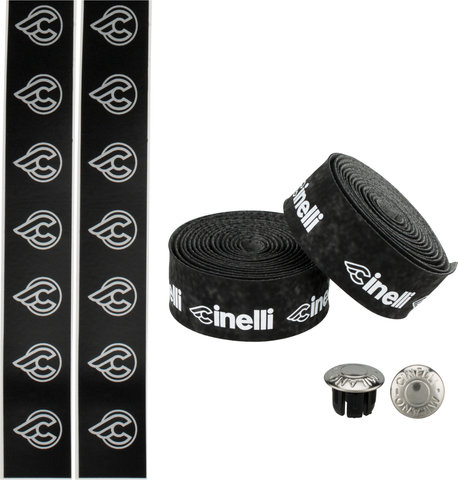 Cinelli Logo Velvet Lenkerband - black and white