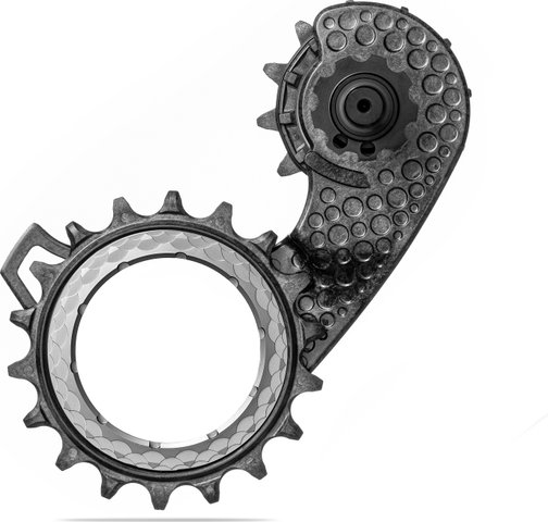 absoluteBLACK HOLLOWcage Carbon Ceramic OSPW pulley wheel system Shimano 9100/8000 - titanium | 12 teeth (guide pulley), 18 teeth (tension pulley)