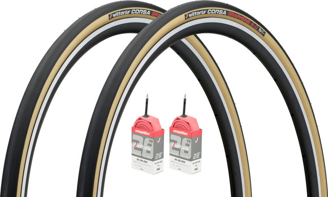 Vittoria Set de 2 cub. pleg- Corsa G2.0 28" c. 2 cám. de aire Competition Latex - para | 28 | 28 mm | 28-622