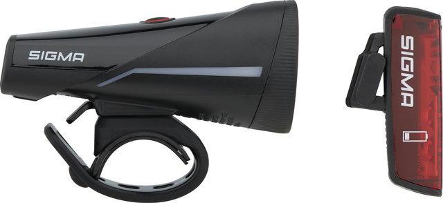 Sigma Aura 100 Front Light + Blaze Link Rear Light LED Set - StVZO approved - black